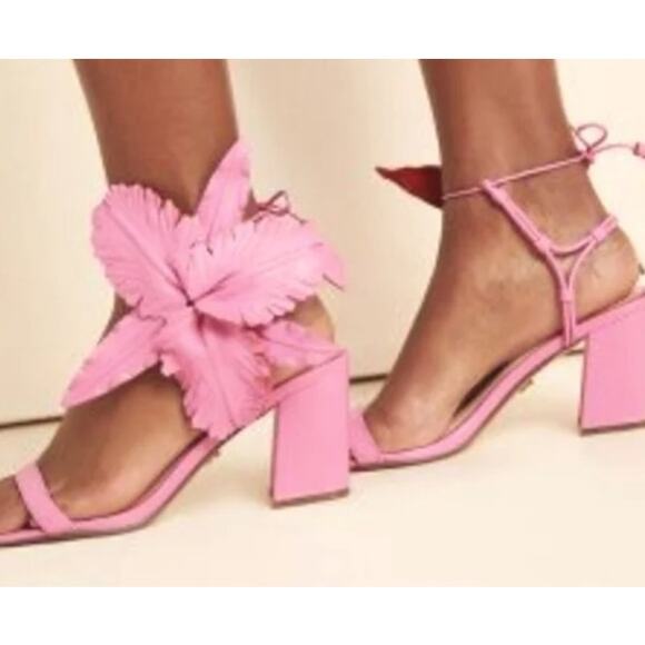 Cecelia New York Hibiscus Sandals in RARE Orange Sz. 10 - Picture 3 of 11